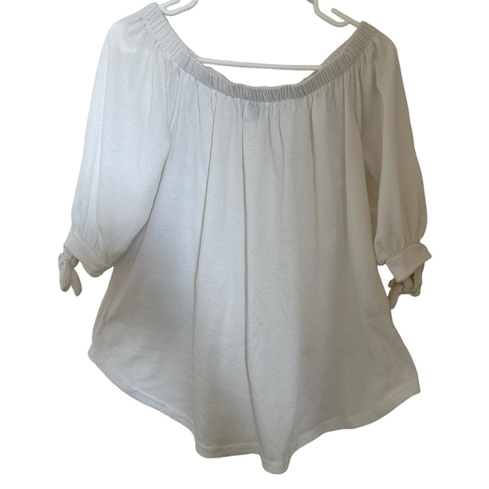 White Off The Shoulder Sleeve Ties